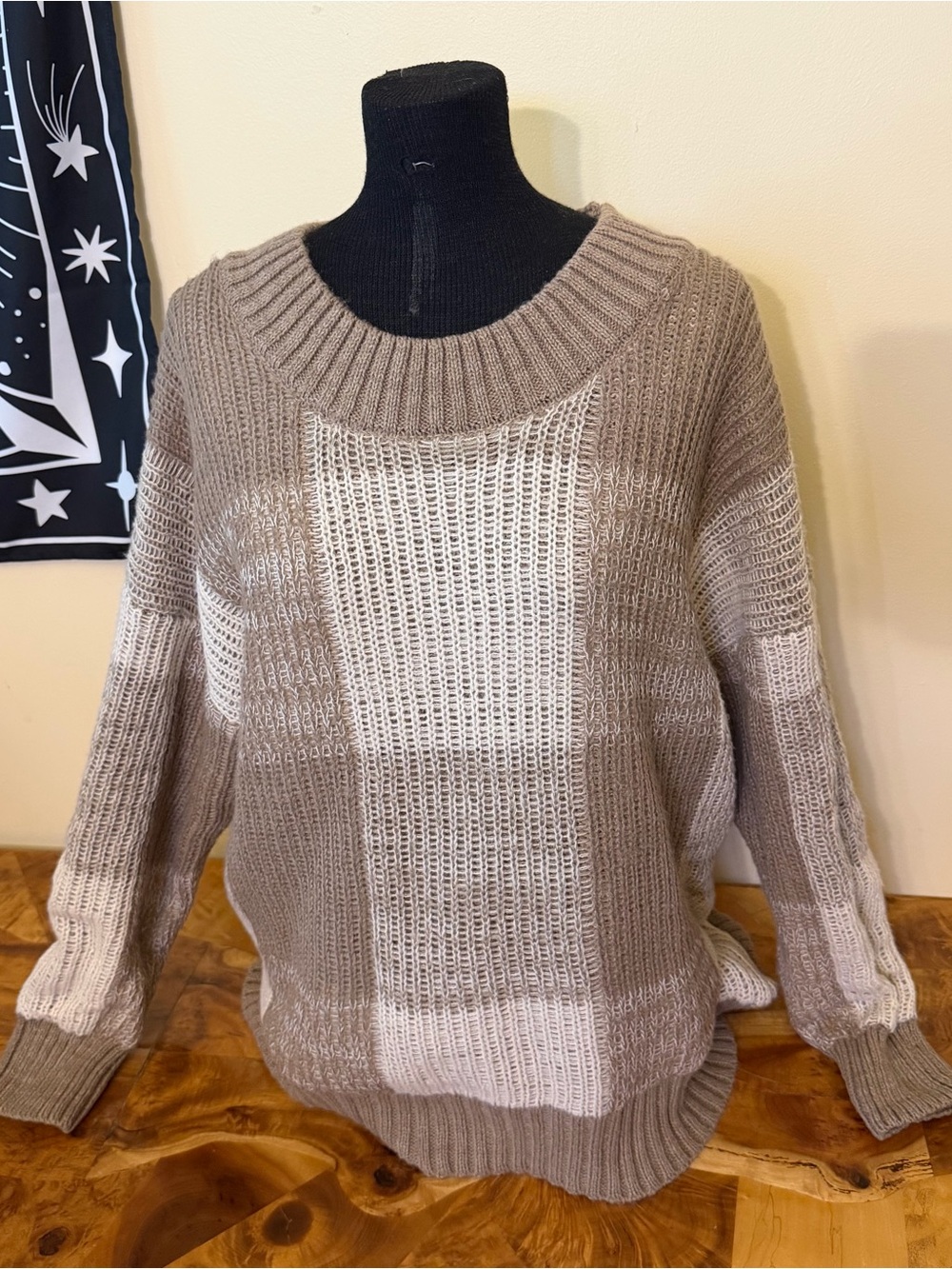 Knit Sweater Plus Size XXL Brown Geometric SO Kohl’s